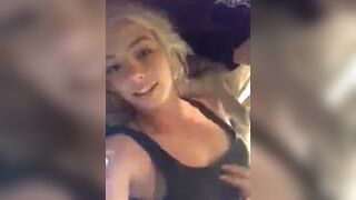 horny girlfriend flashing her nice tits on periscope