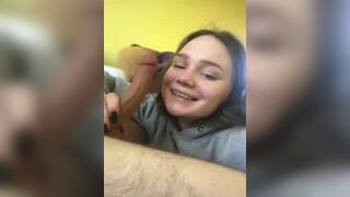 cute girl going deep on that dick